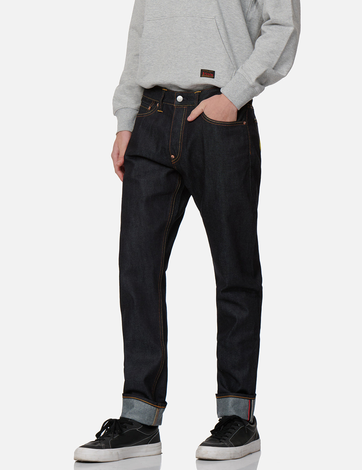 Yellow Seagull Print Taper-Fit Jeans #2017