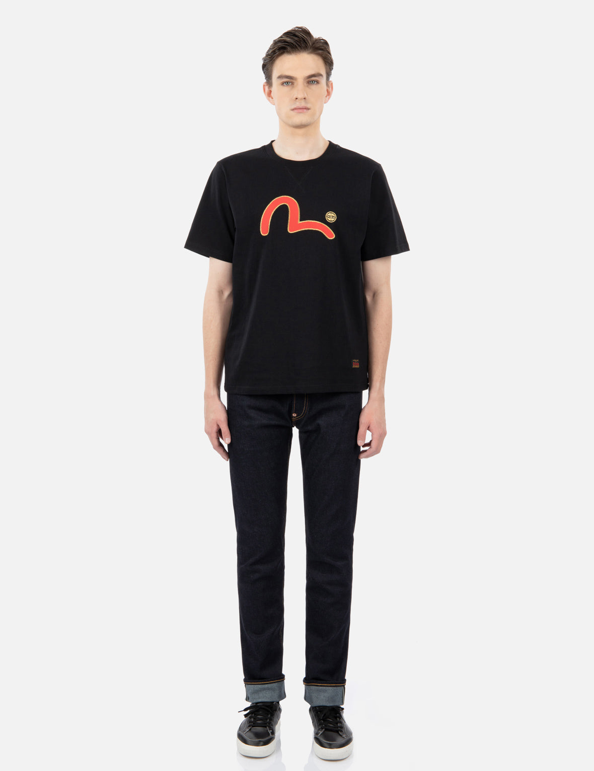 Seagull Print and Kamon Embroidery T-shirt