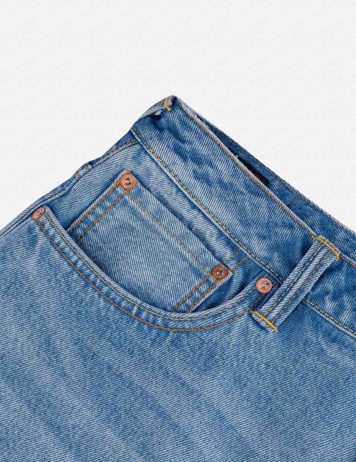 Seagull Embroidery Regular Fit Washed Denim Shorts