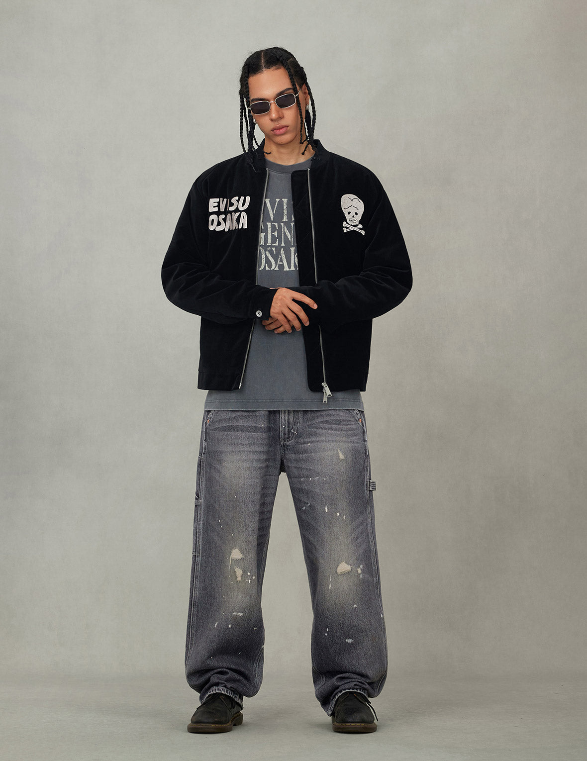 Vintage Velvet Regular Fit Padded Souvenir Jacket