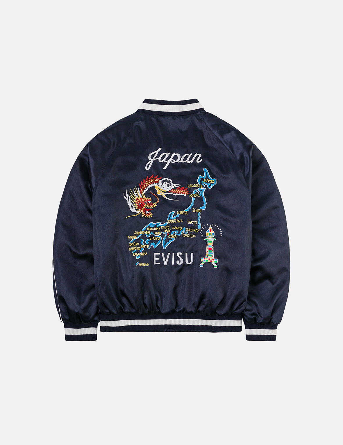 JAPANESE EMBROIDERED JACKETS VOLUME1 改 EVISU Archive Embroidery Regular Fit Padded Souvenir Jacket