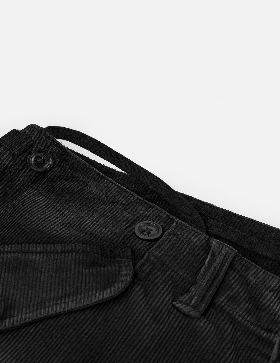 Washed Daicock Embroidery Wide-leg Corduroy Cargo Pants