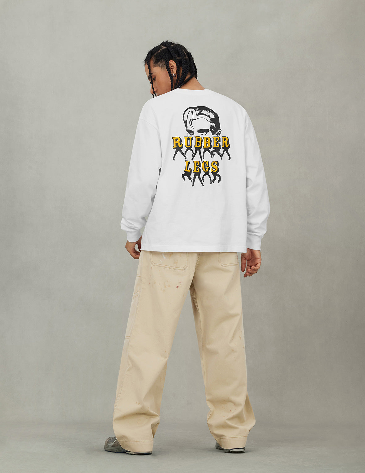 Hand-Painted Seagull and Splash-ink Print Relax Fit Flight Pants