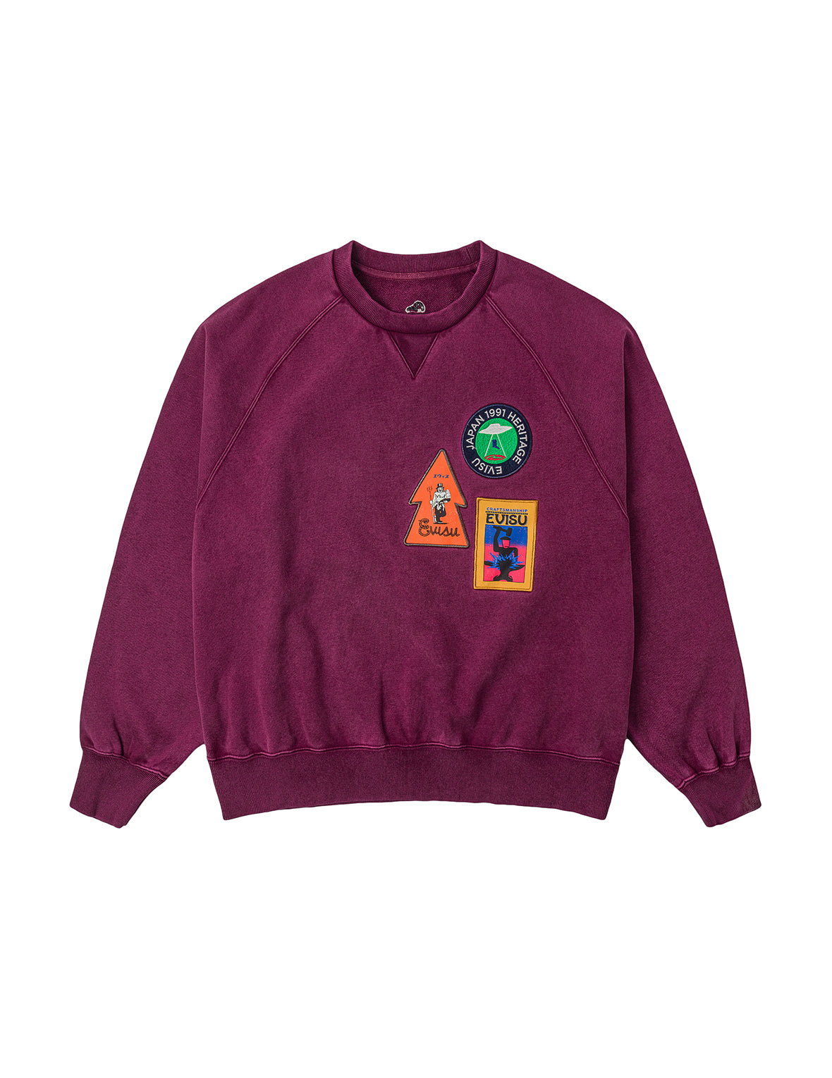 American "Ebisu" Patch and Seagull Embroidery Relax Fit Sweatshirt