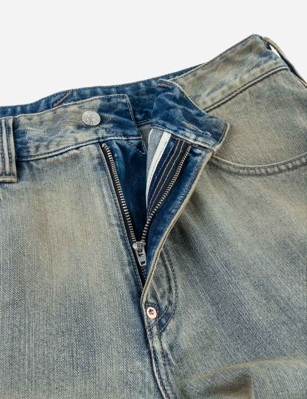 Vintage Washed Distressed Heart Print Jeans