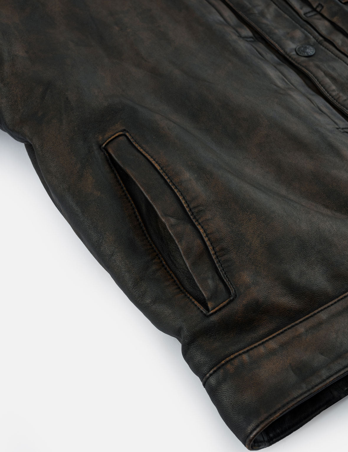 Seagull 3M Thinsulate™ Insulated Faded Leather Trucker Jacket