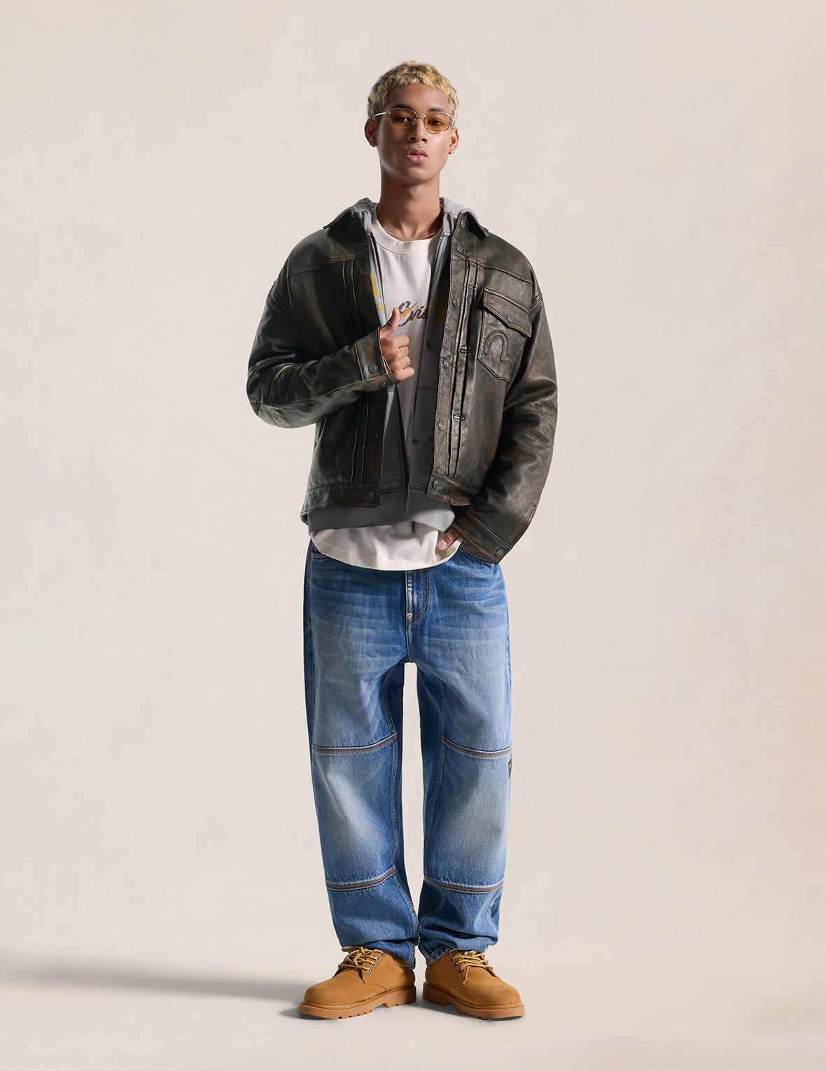 Seagull 3M Thinsulate™ Insulated Faded Leather Trucker Jacket