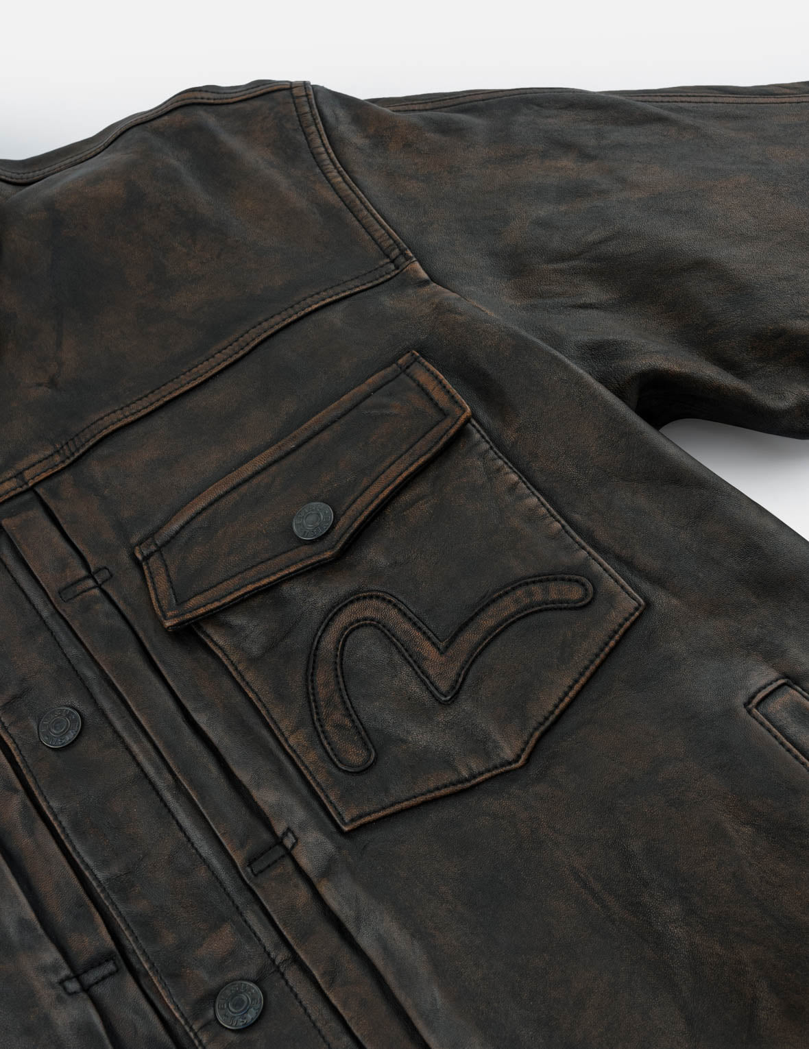 Seagull 3M Thinsulate™ Insulated Faded Leather Trucker Jacket