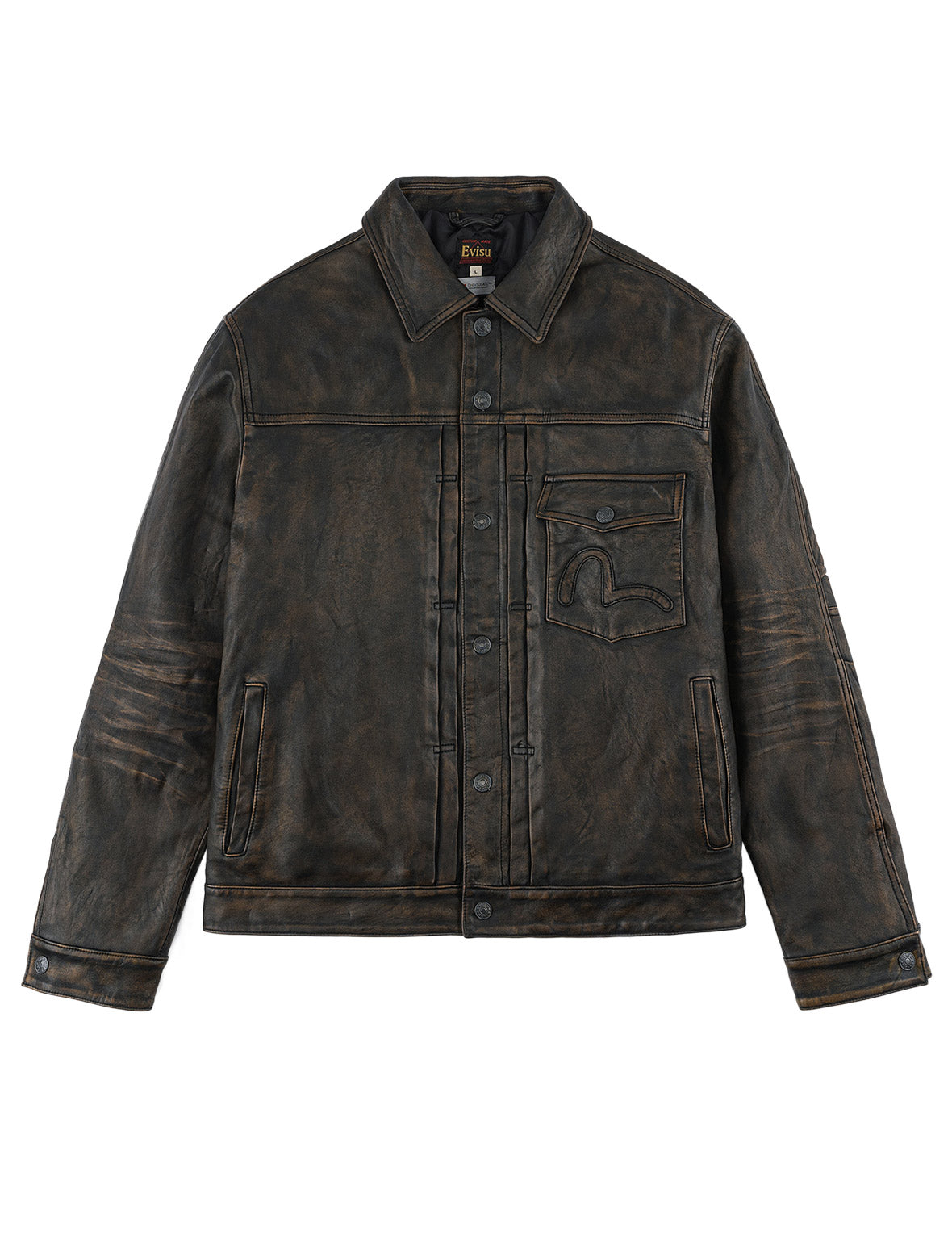 Seagull 3M Thinsulate™ Insulated Faded Leather Trucker Jacket
