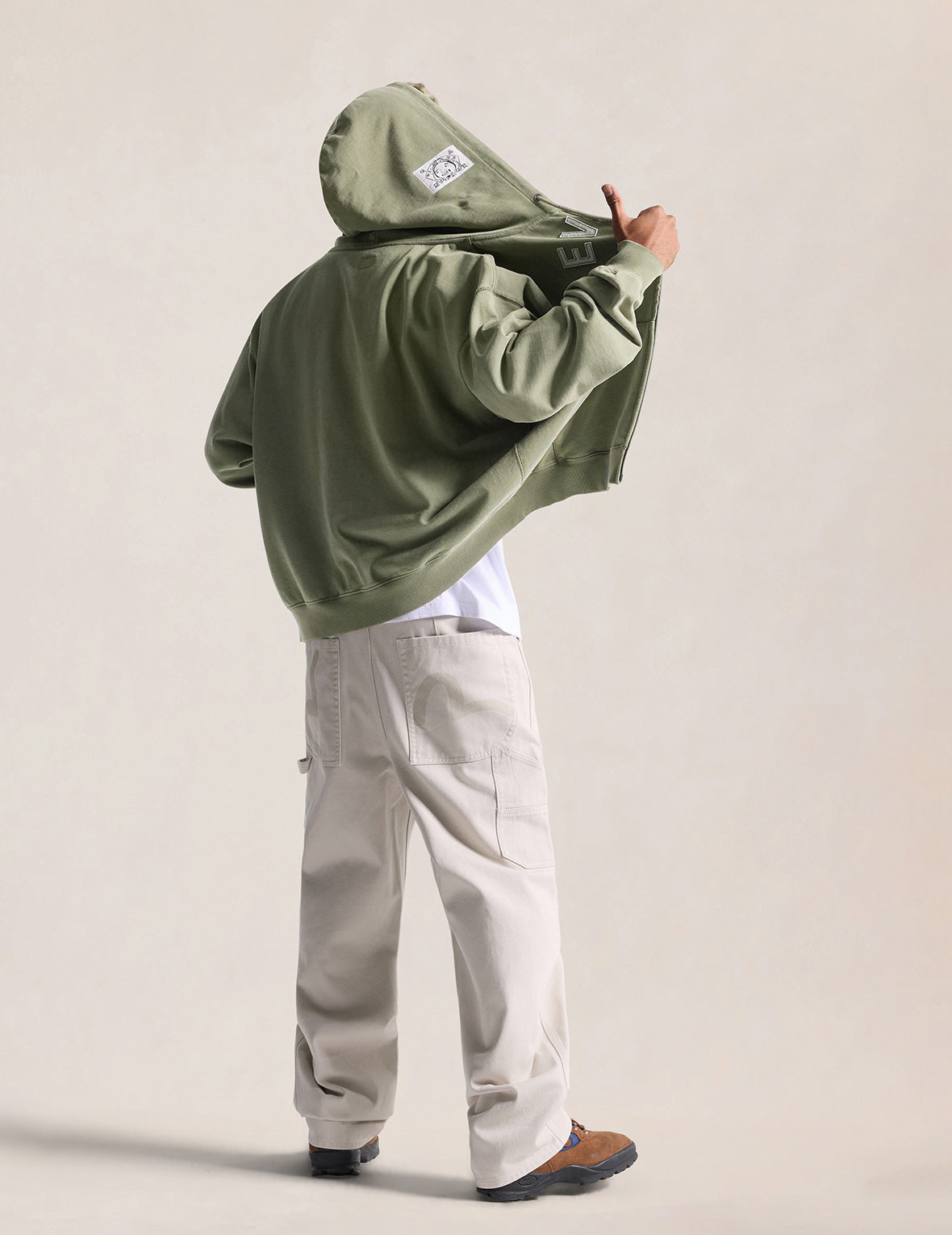 Patched EVISU Zip Hoodie