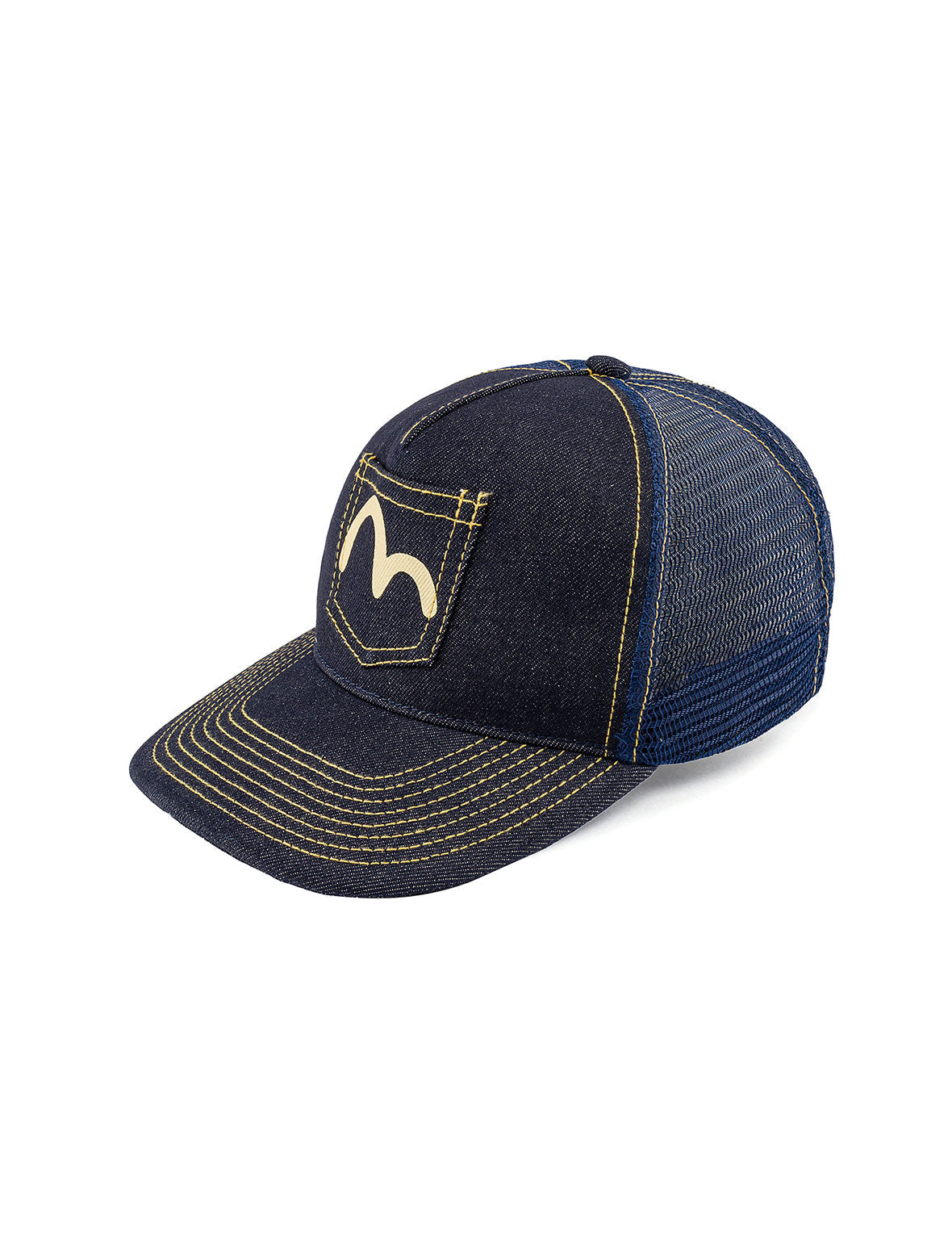 Seagull Print Pocket Denim Tucker Hat
