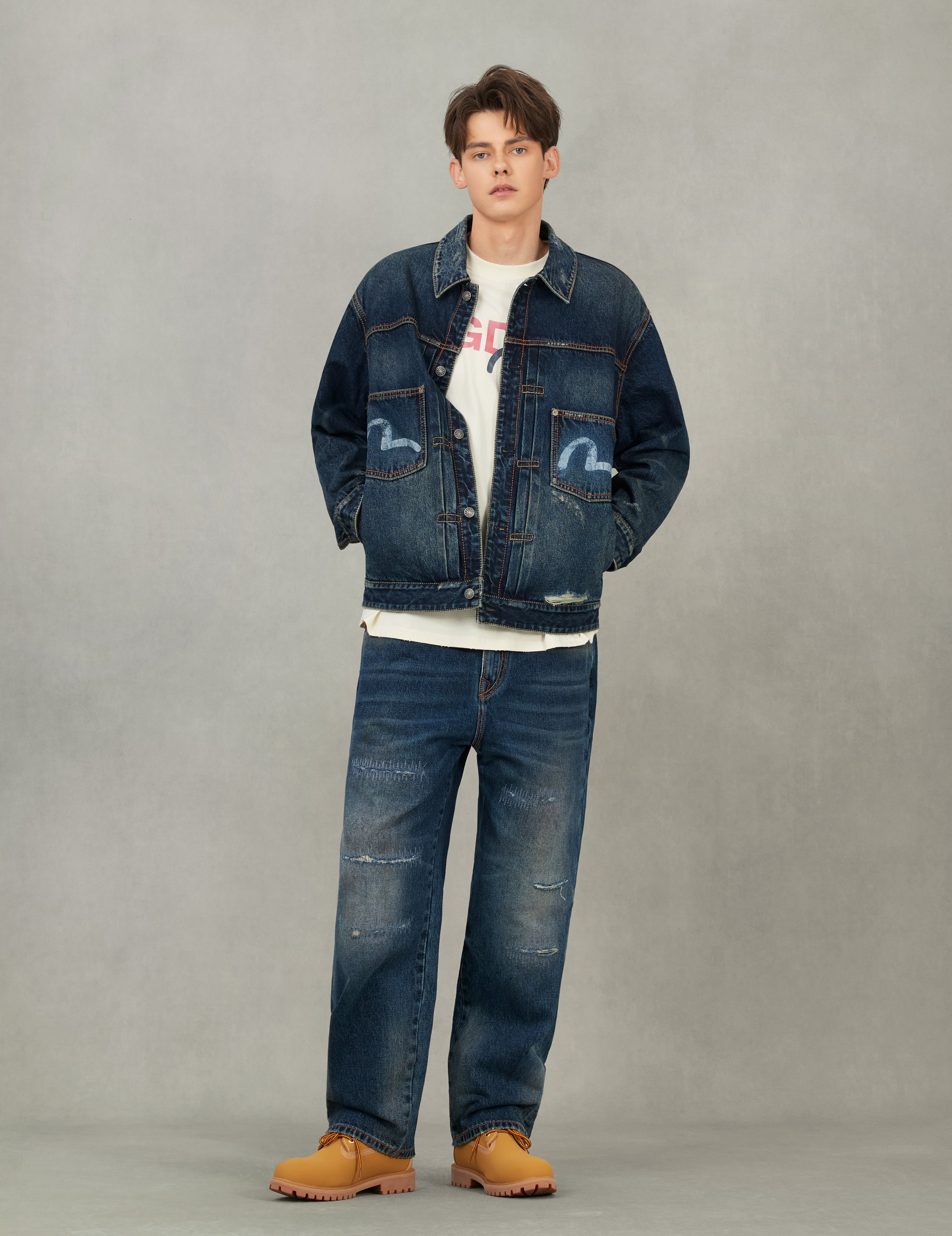 EVISU X GDC Washed Relax Fit Denim Jacket