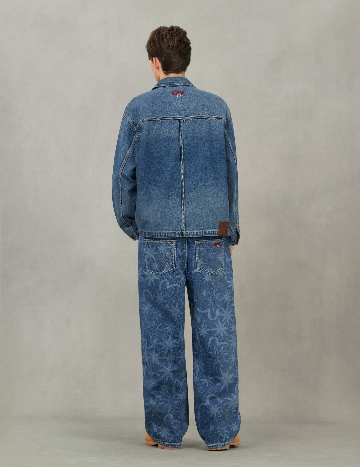 EVISU X GDC Allover Washed Print Relax Fit Jeans