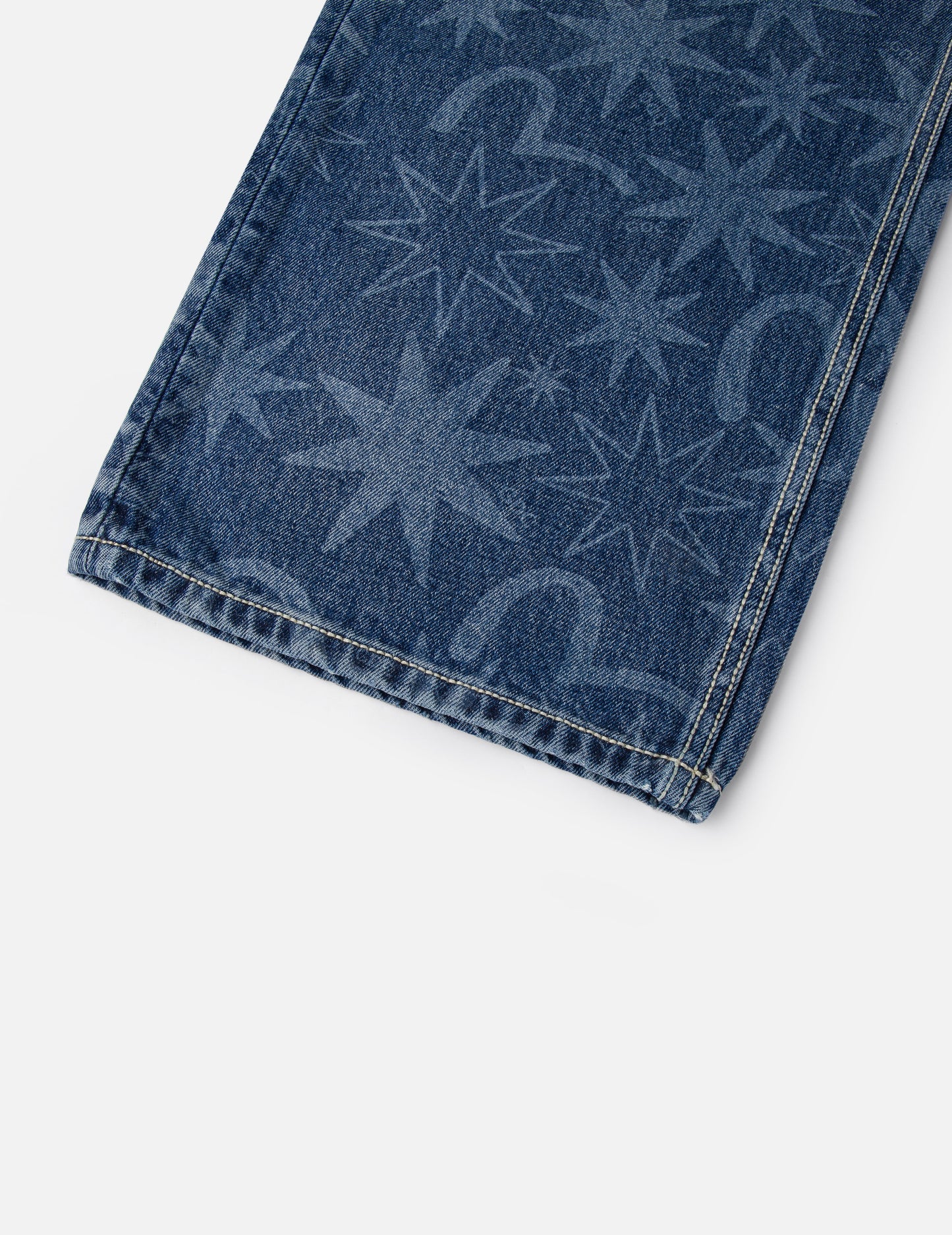 EVISU X GDC Allover Washed Print Relax Fit Jeans