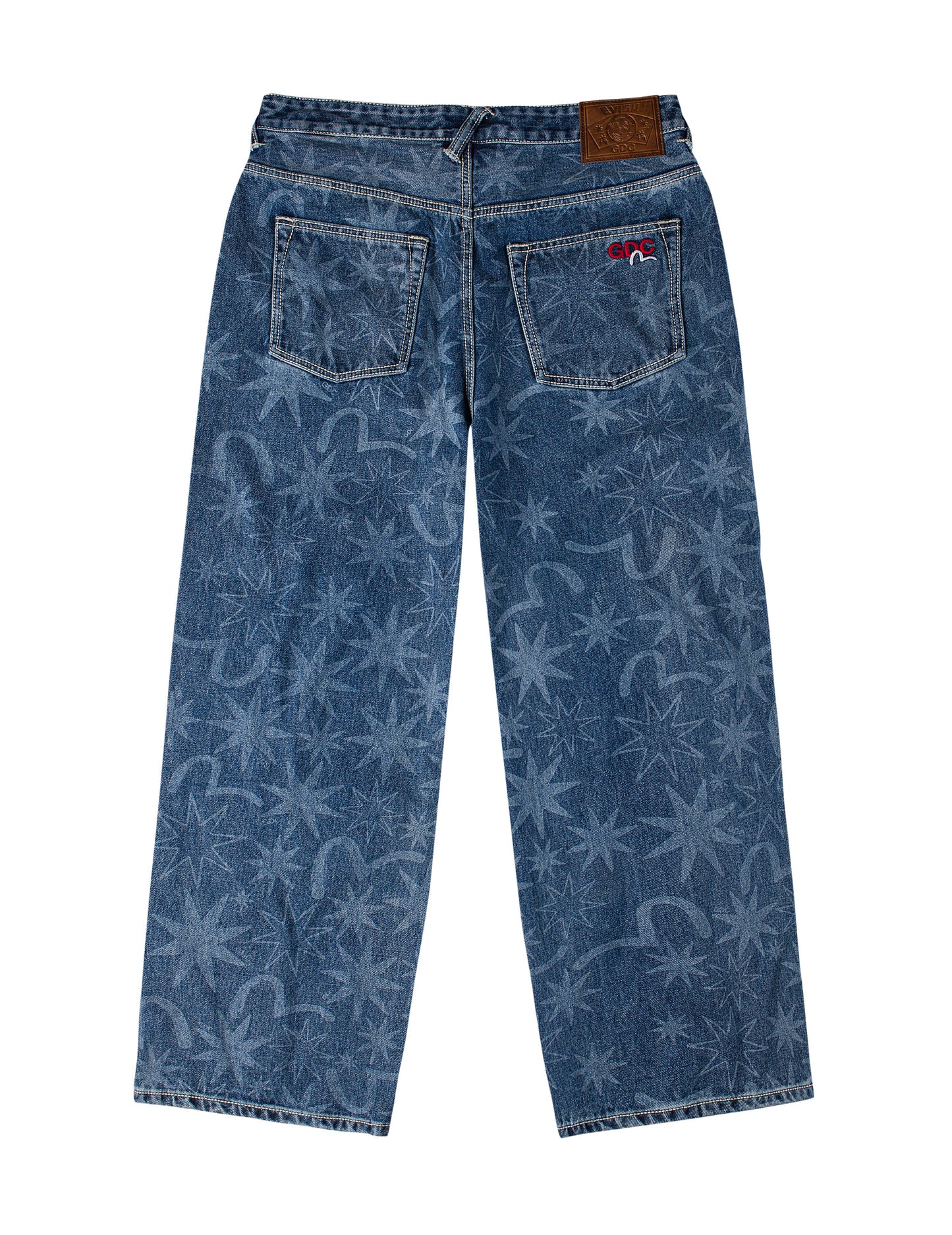 EVISU X GDC Allover Washed Print Relax Fit Jeans