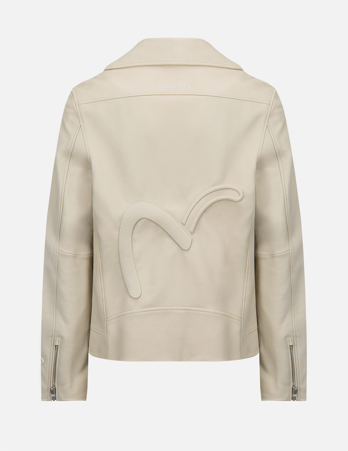 Seagull Embossed Leather Biker Jacket