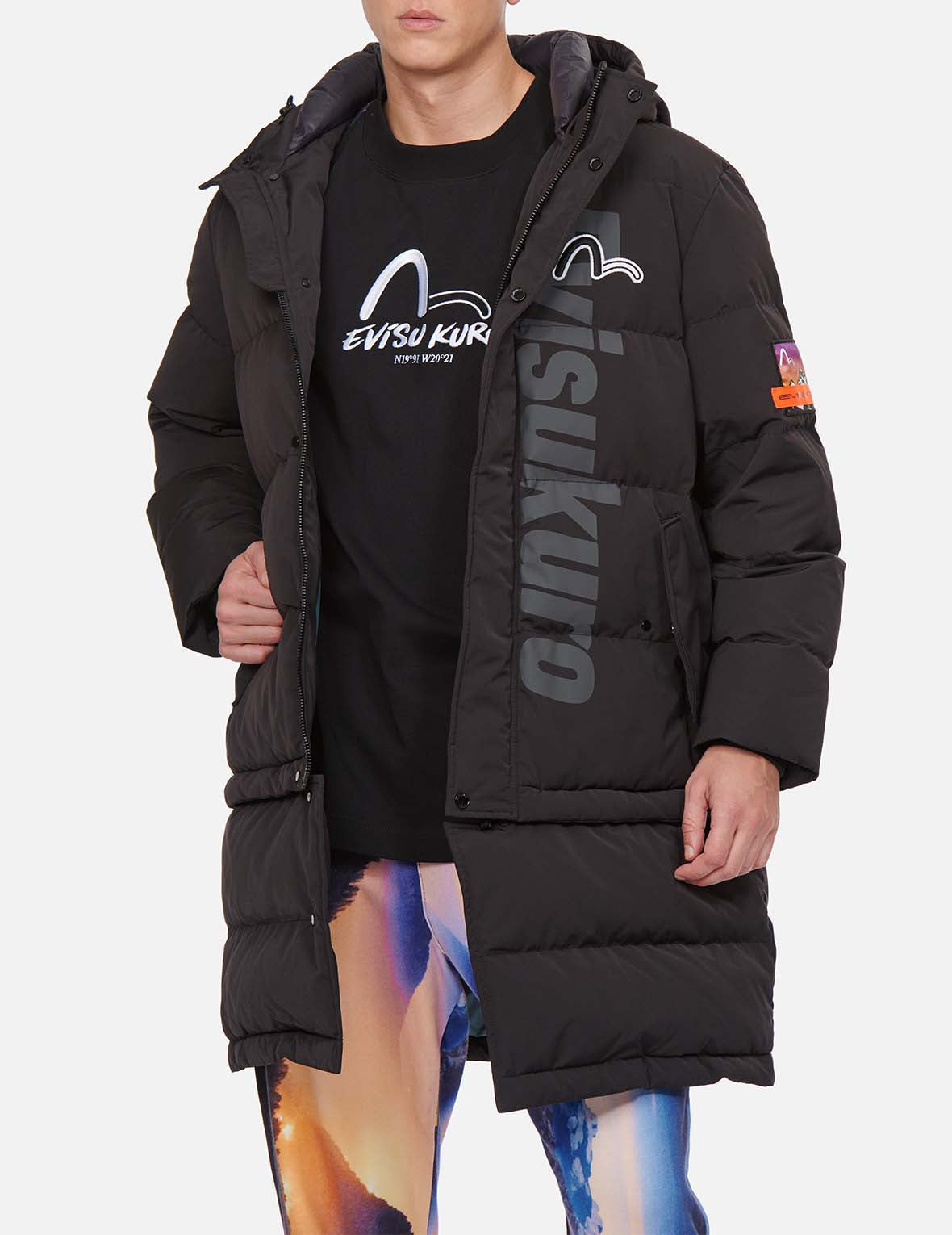 Logo Print Convertible Longline Down Parka – EVISU