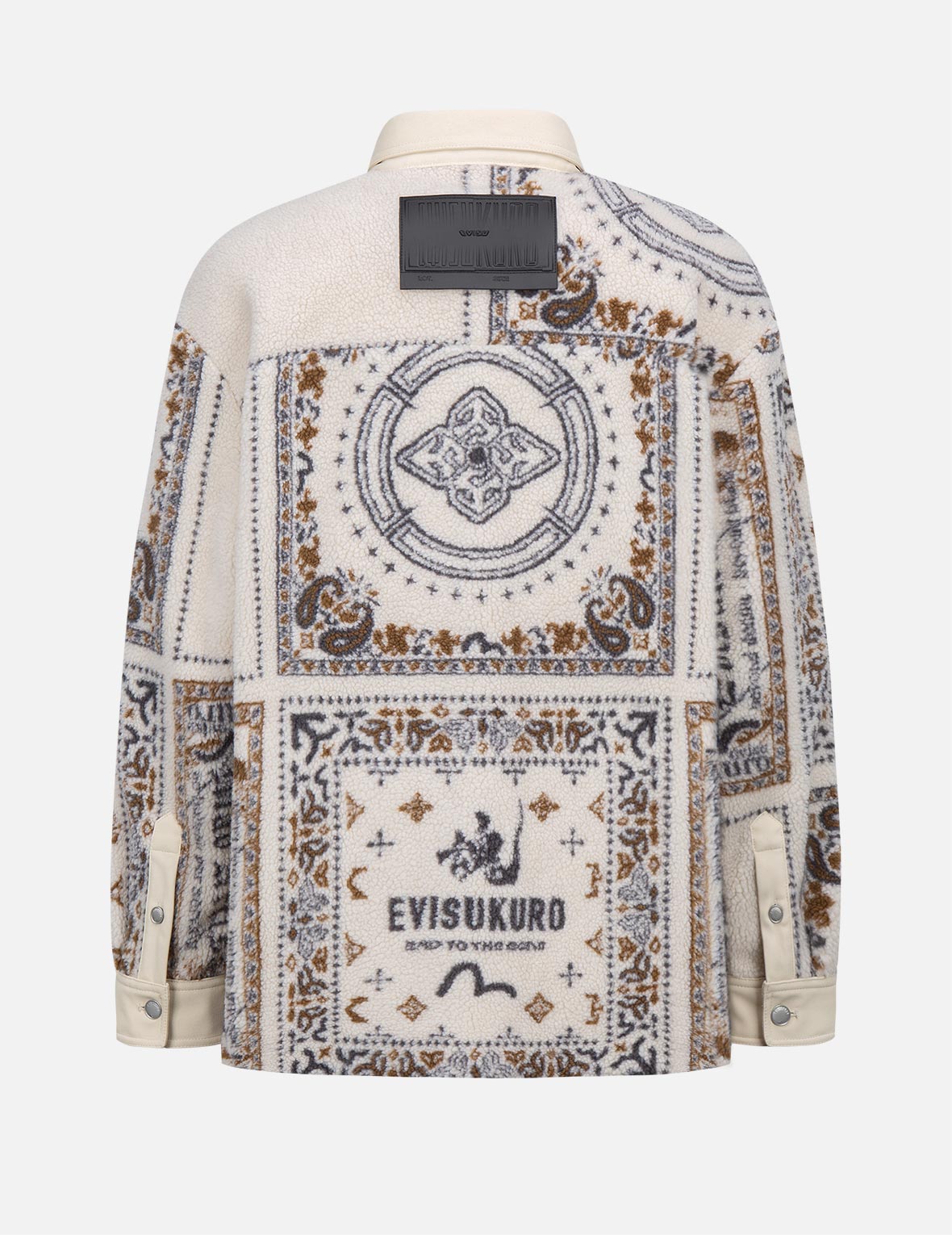 Paisley Print Sherpa Padded Shirt Jacket