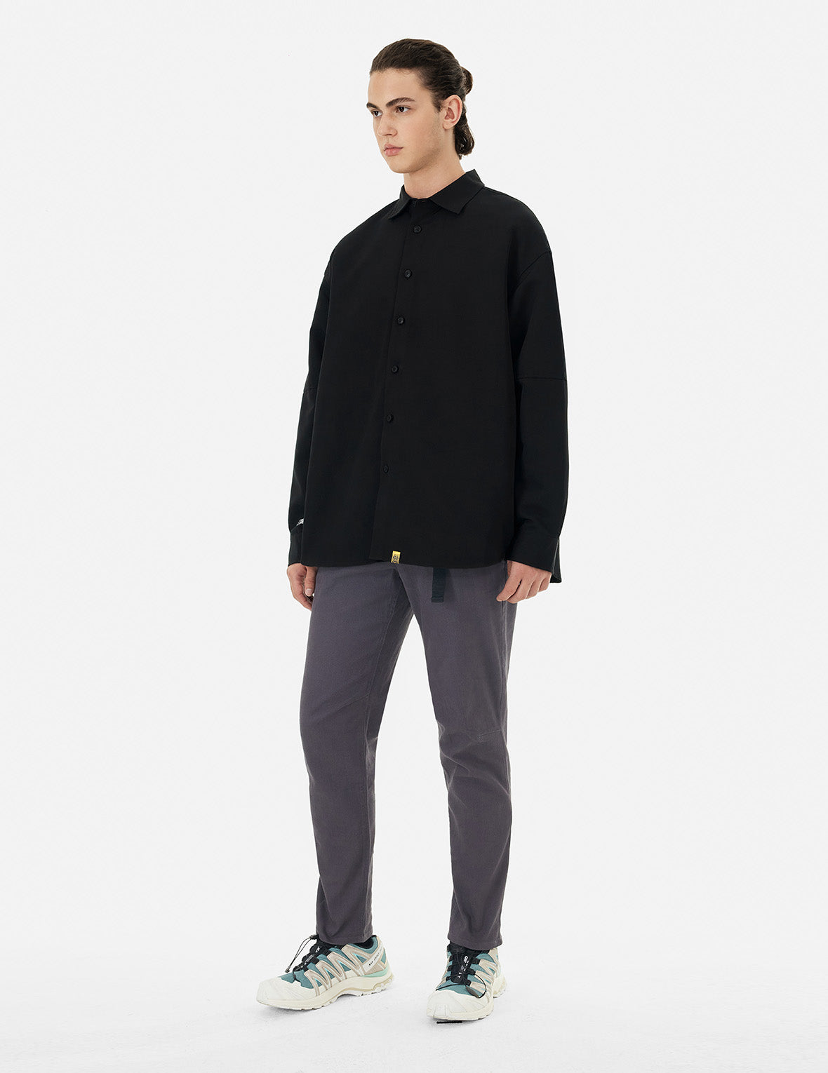 Kamon Embossed with Logo Print Regular Fit Shirt