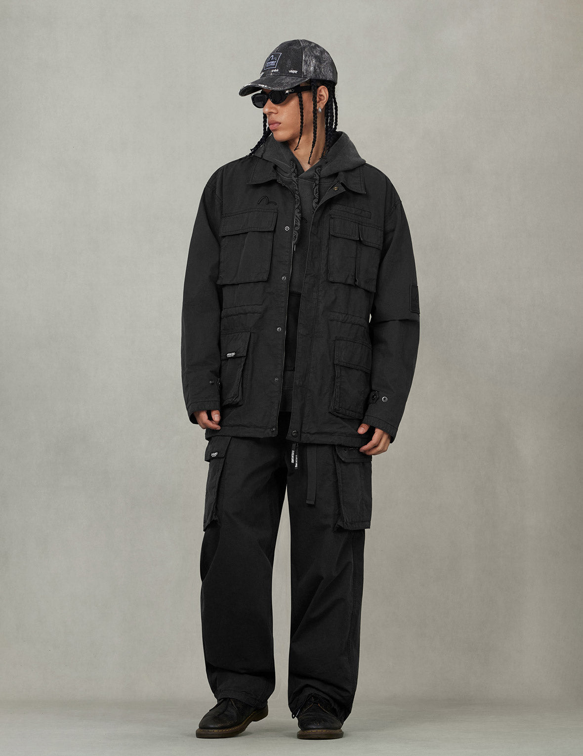 EVISUKURO Embroidery and Bio-washed Relax Fit Jacket