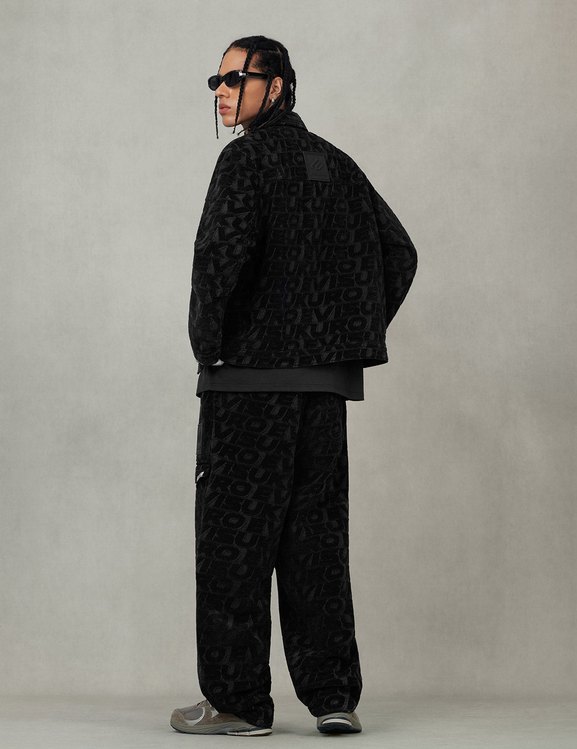 Monogram Allover Jacquard Relax Fit Worker Pants