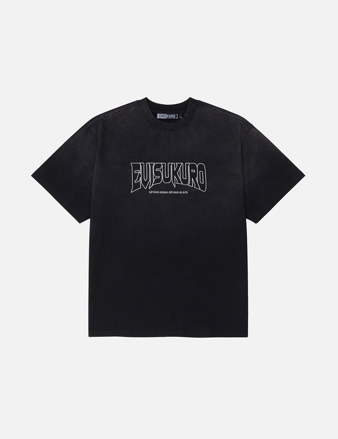 EVISUKURO Waffle Embroidery and Spray Dye Relax Fit T-shirt