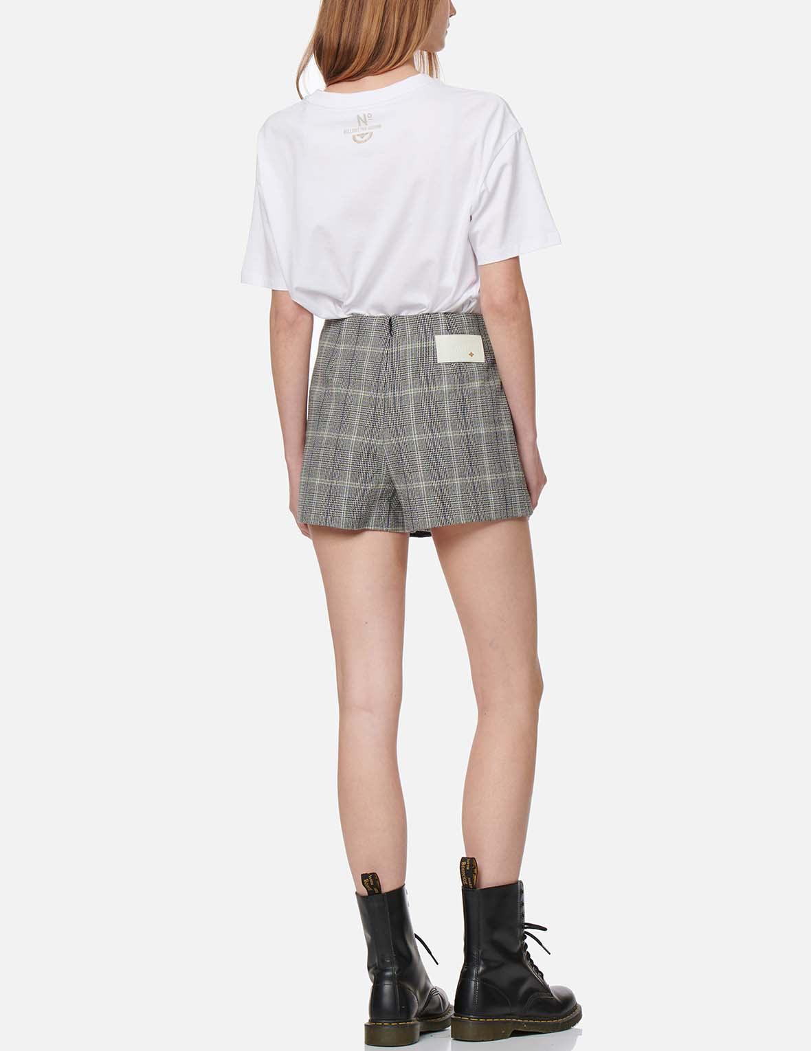 Mixed Plaid Wrap Skort