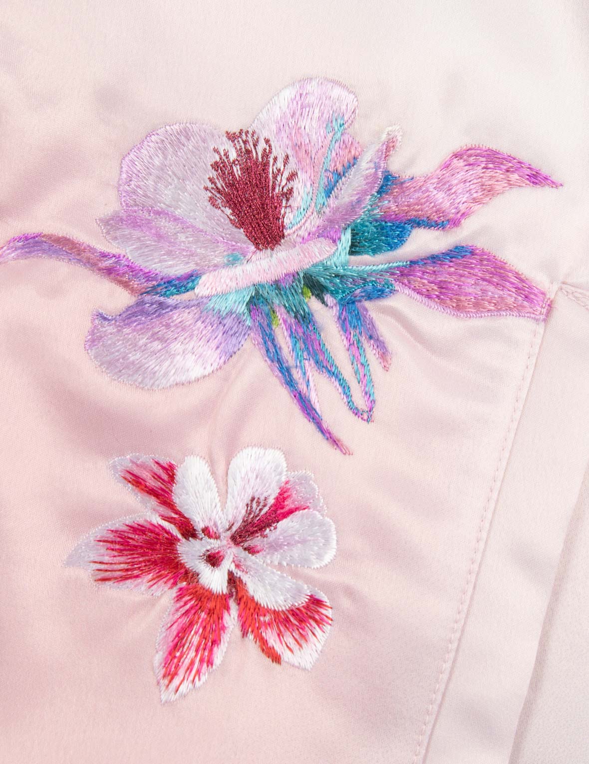 Floral Kamon Embroidery Oversized Souvenir Jacket