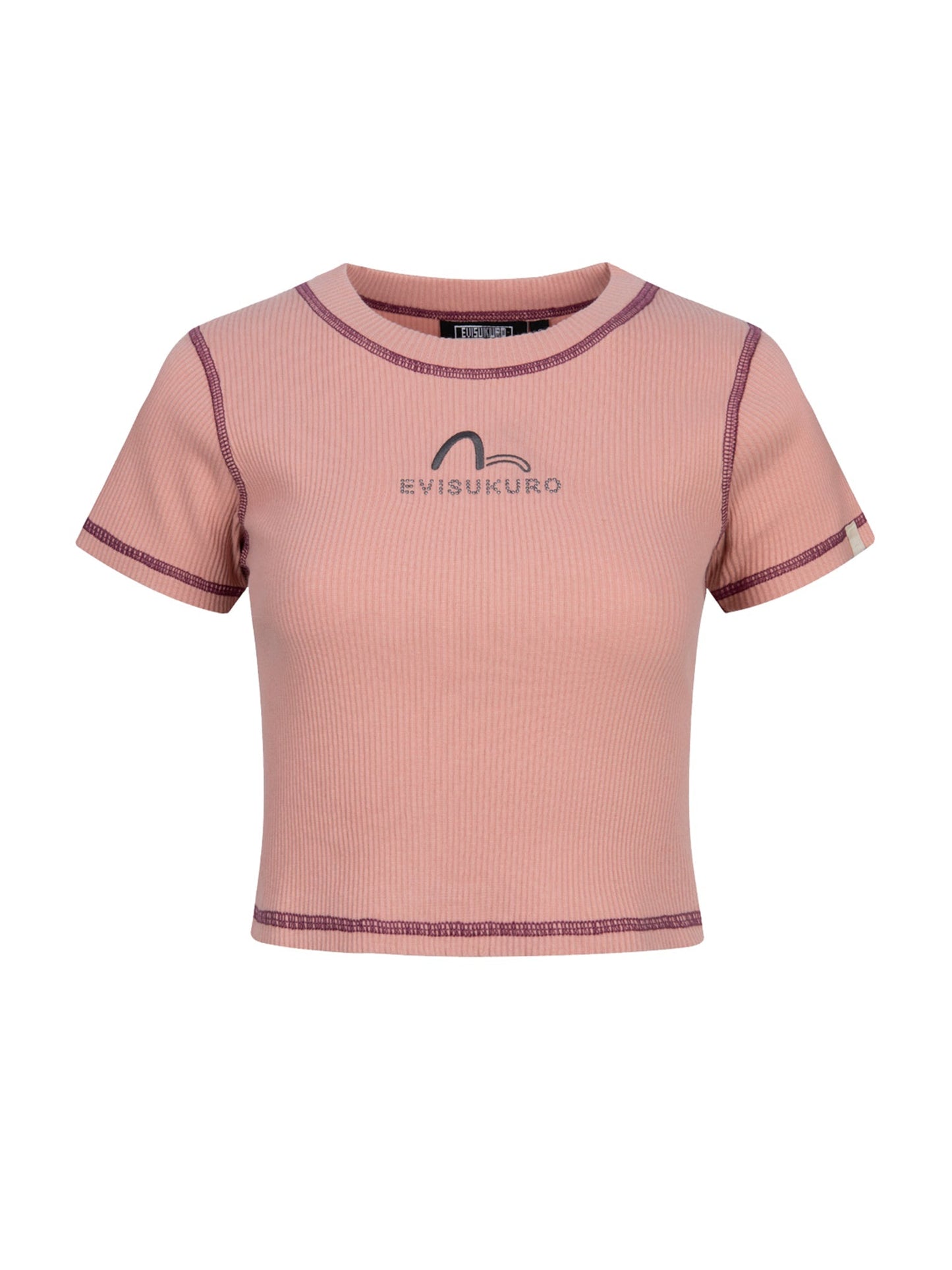 Seagull Embroidery Stud Slim Knit Top