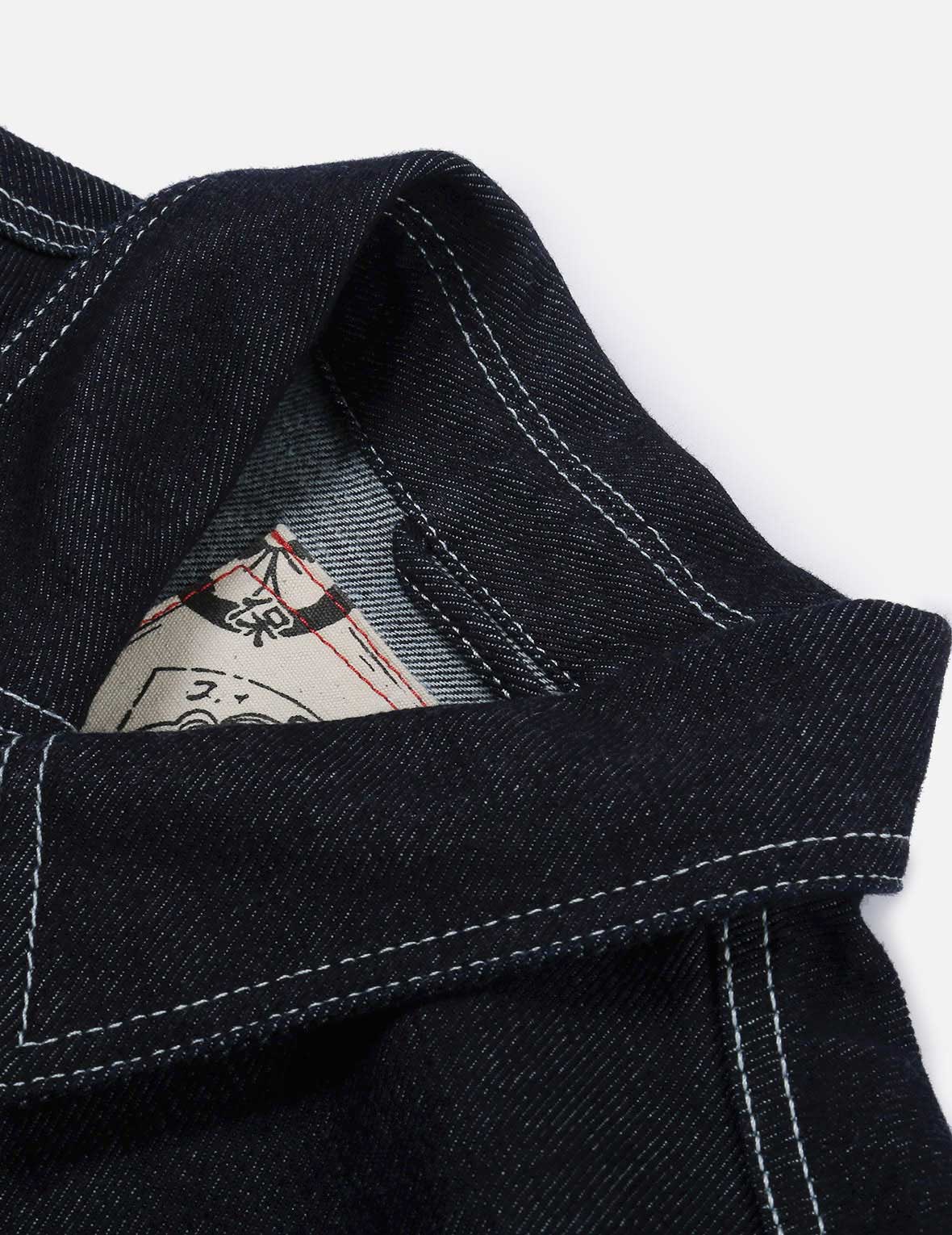 Motorcycle Daruma Embroidered Denim Jacket