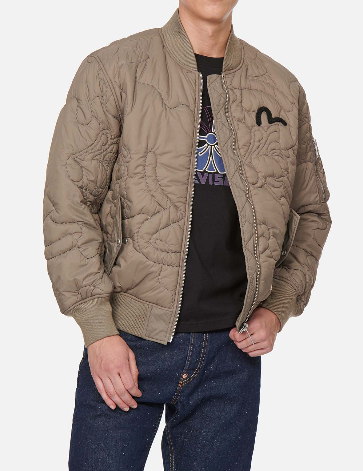 Quilted Camouflage Bomber Jacket