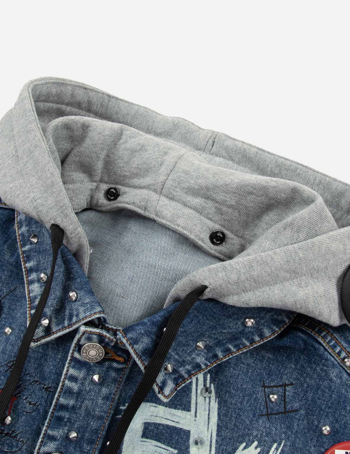 Allover Studs and Pins Loose Fit Denim Jacket