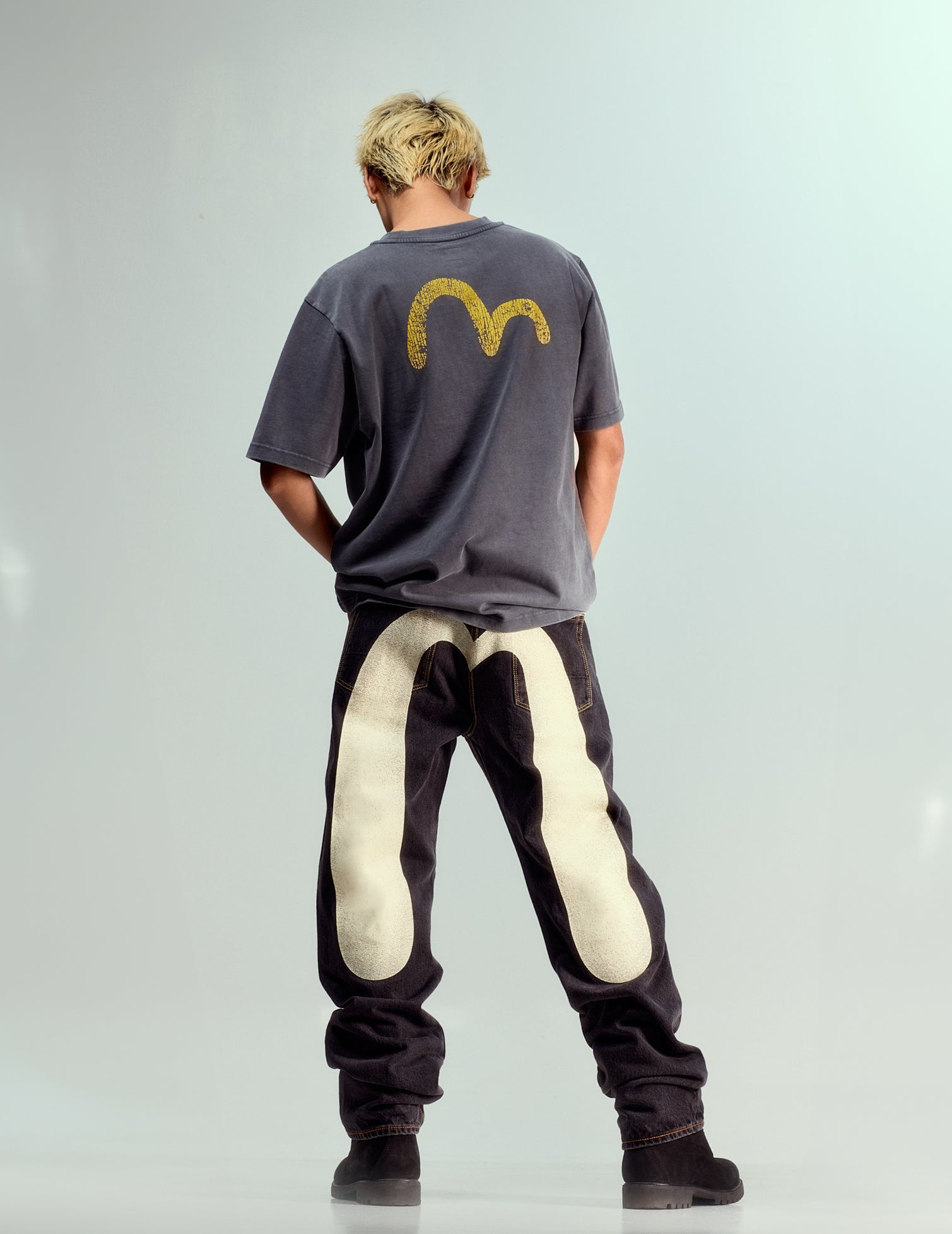 Daicock Print Baggy Fit Denim Jeans #2000 – EVISU