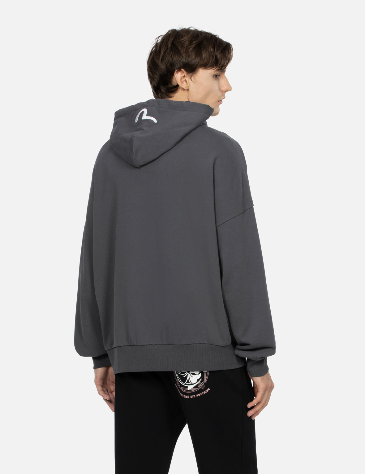 Kamon Print Loose Fit Hoodie