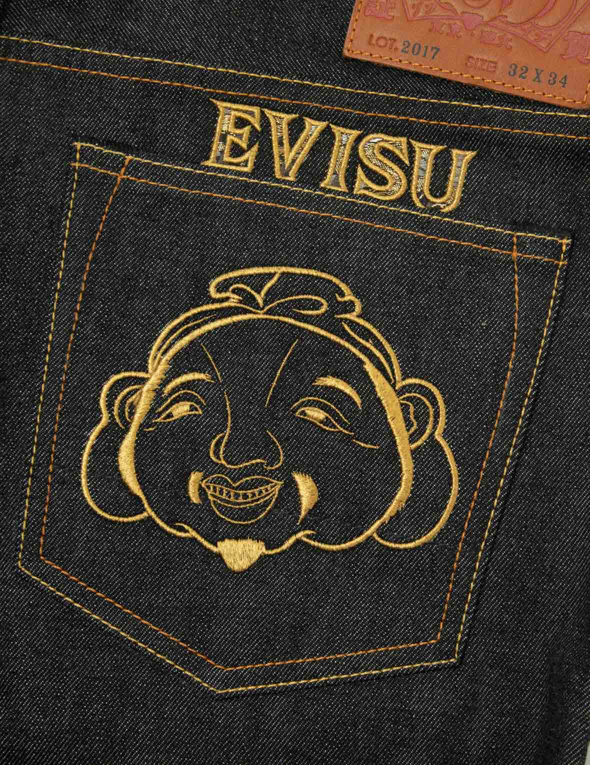 Brocade Seagull Appliqué and Godhead Embroidery Taper Fit Jeans #2017