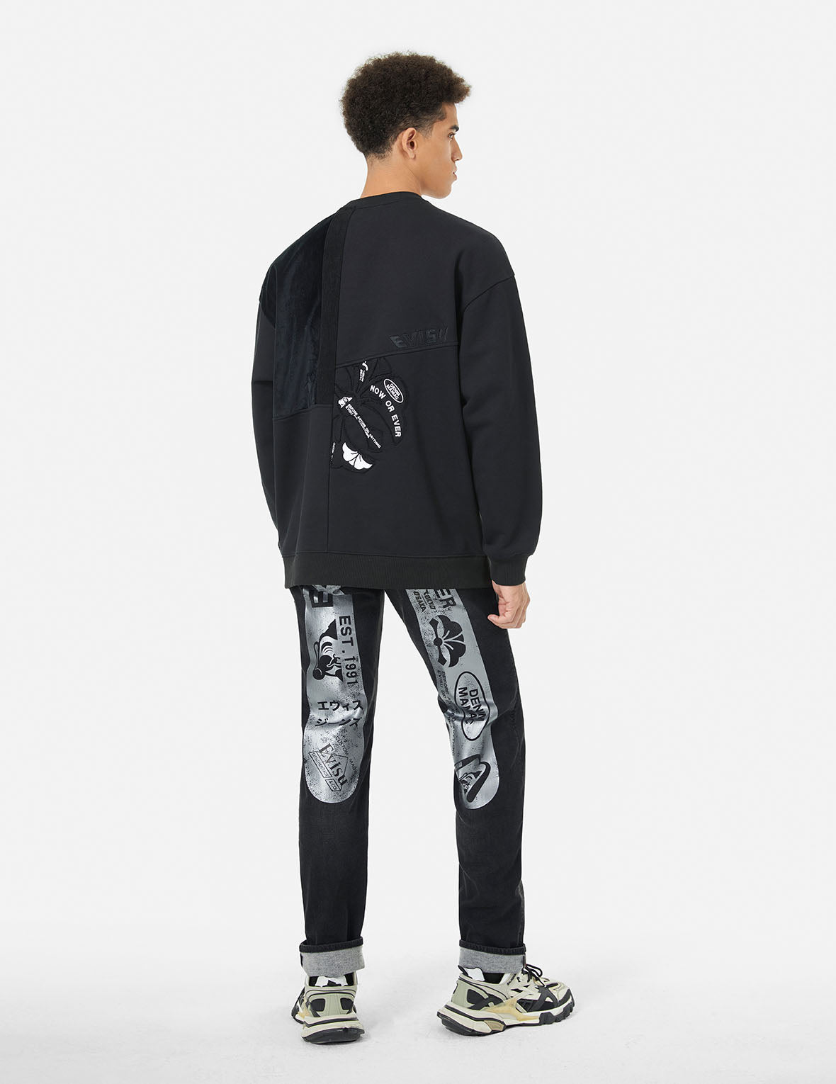 Graffiti-Style Daicock Print Slim Fit Jeans #2010 – EVISU