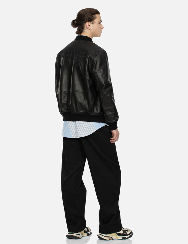 Leather Logo Bomber Jacket main image 1