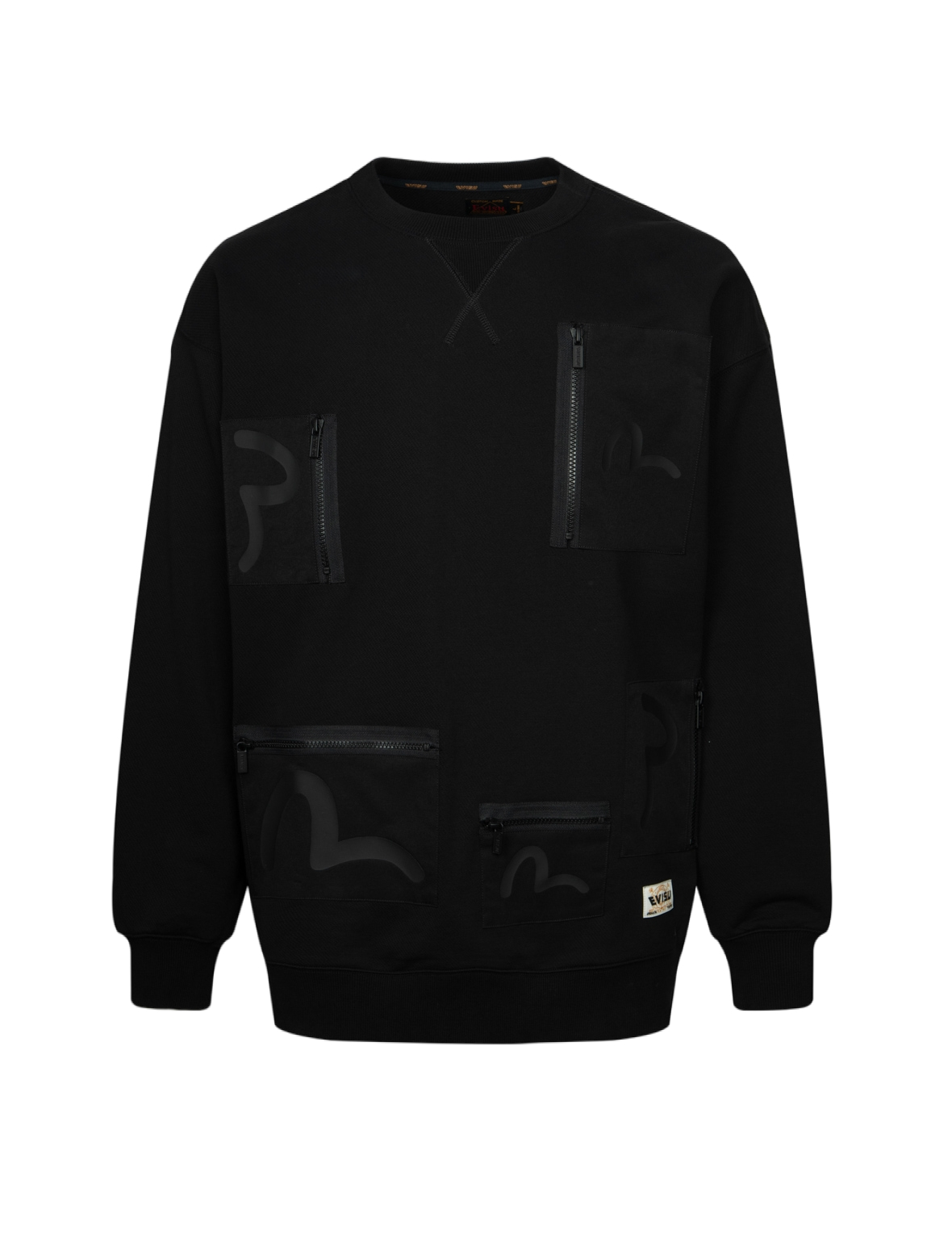 Multi-Pockets with Seagull Print Loose Fit Sweatshirt