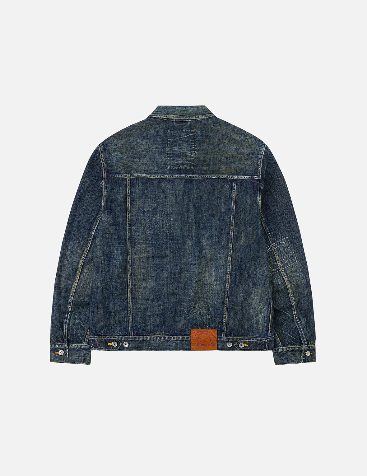 Washed Seagull Embroidery Relax Fit Denim Jacket