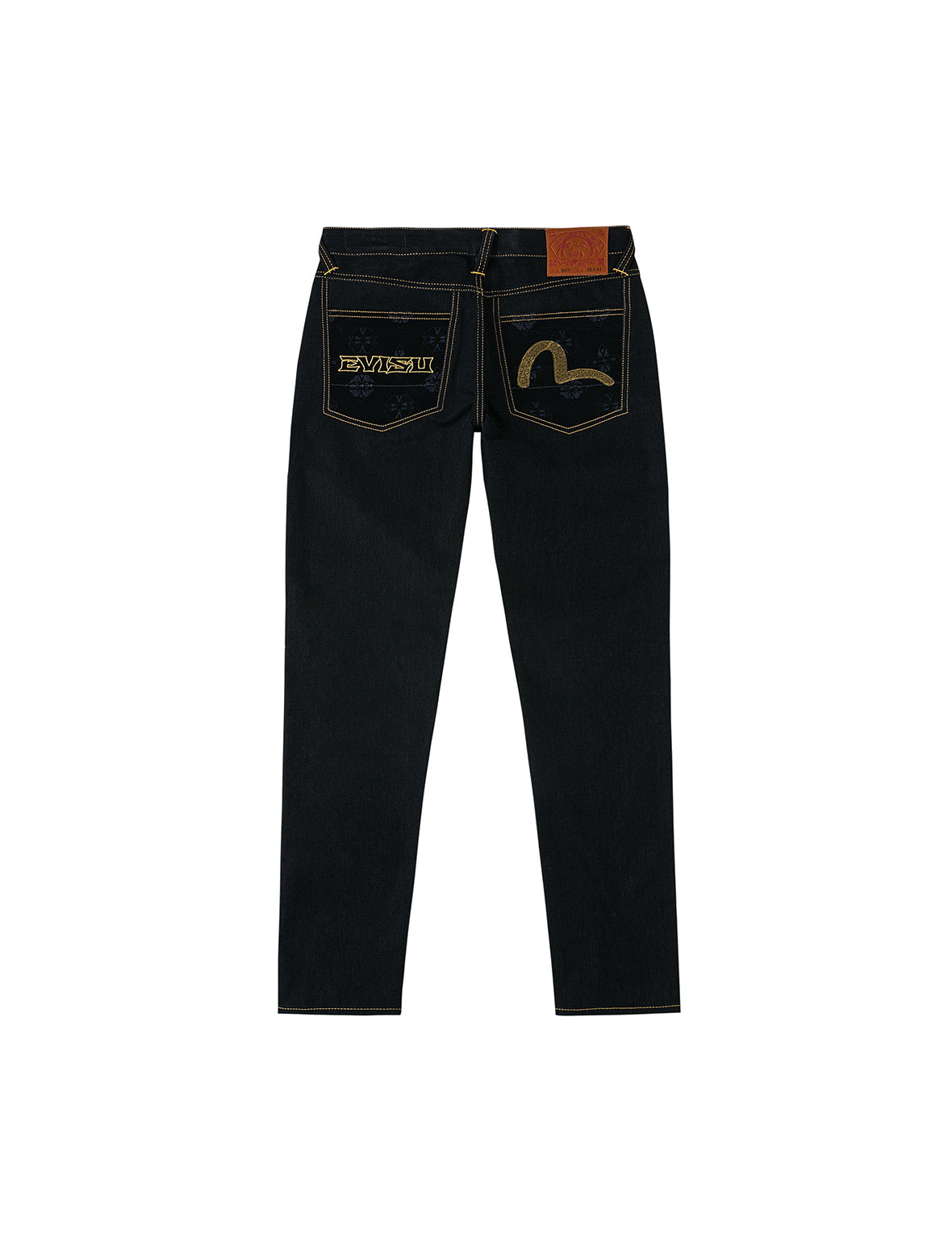 Logo Embroidery and Seagull Print Taper Fit Jeans #2017