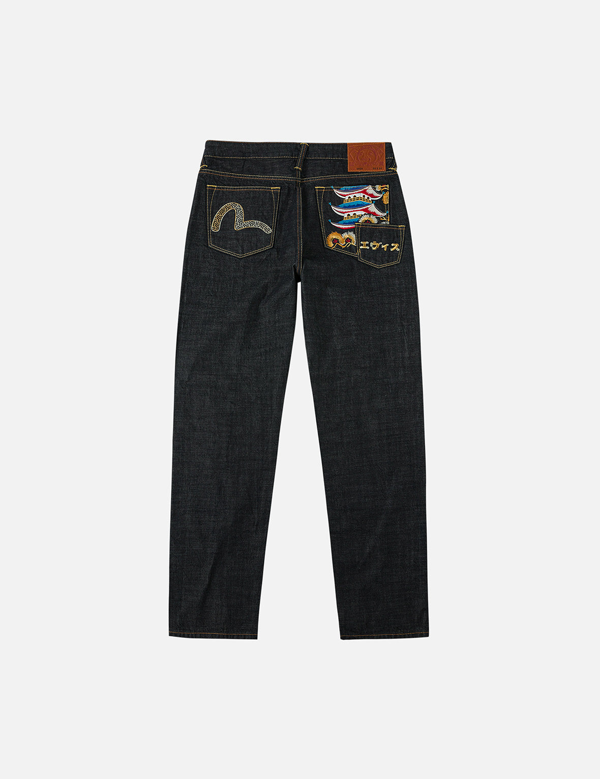 Seagull and Japanese Temple Embroidery Regular Fit Jeans #2020 – EVISU