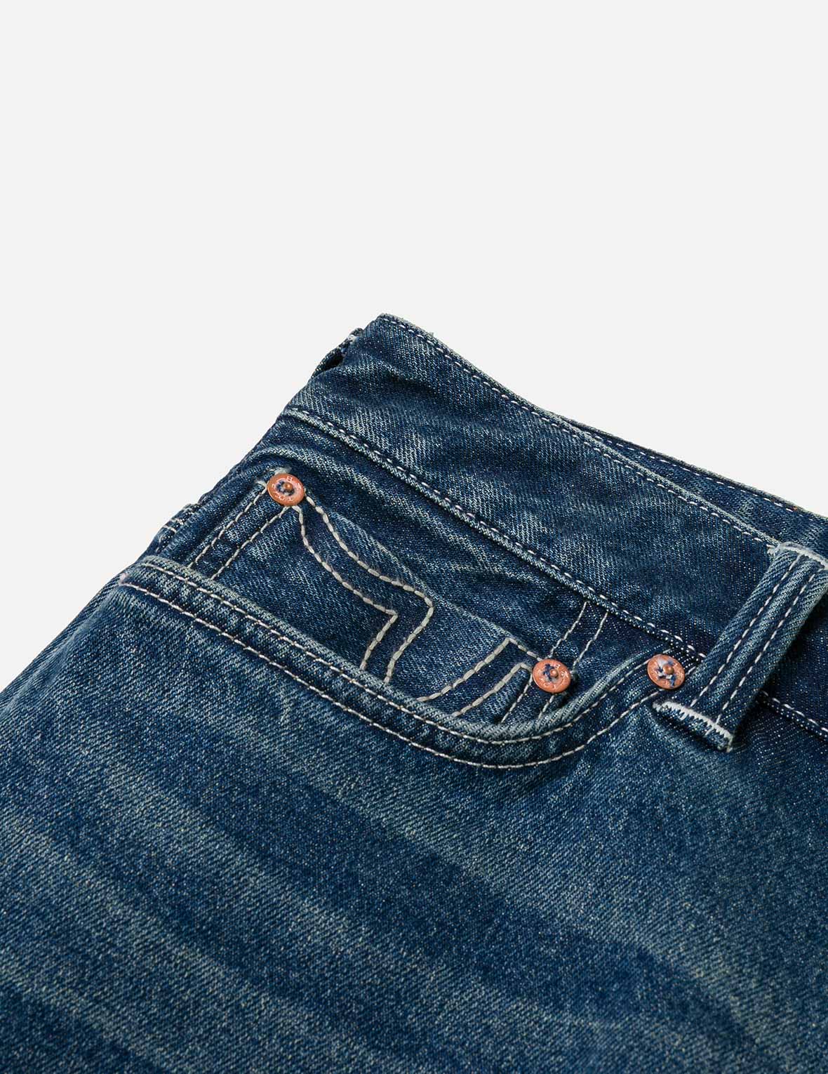 Washed Handbrush Houndstooth Daicock Print Slim Fit Jeans #2010