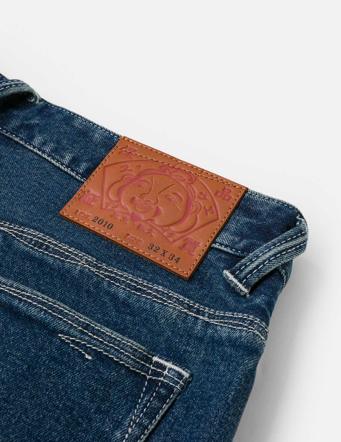 Washed Handbrush Houndstooth Daicock Print Slim Fit Jeans #2010