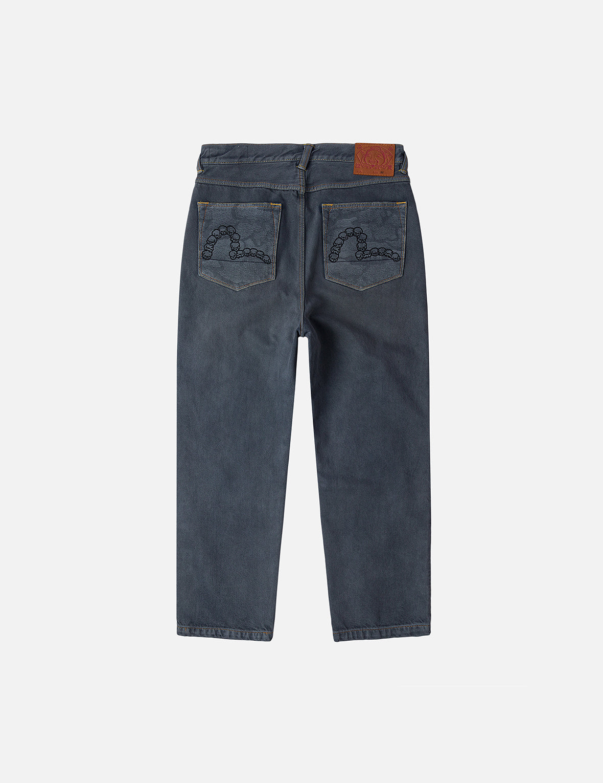 Skull Seagull Print Pockets Fashion Fit Denim Jeans