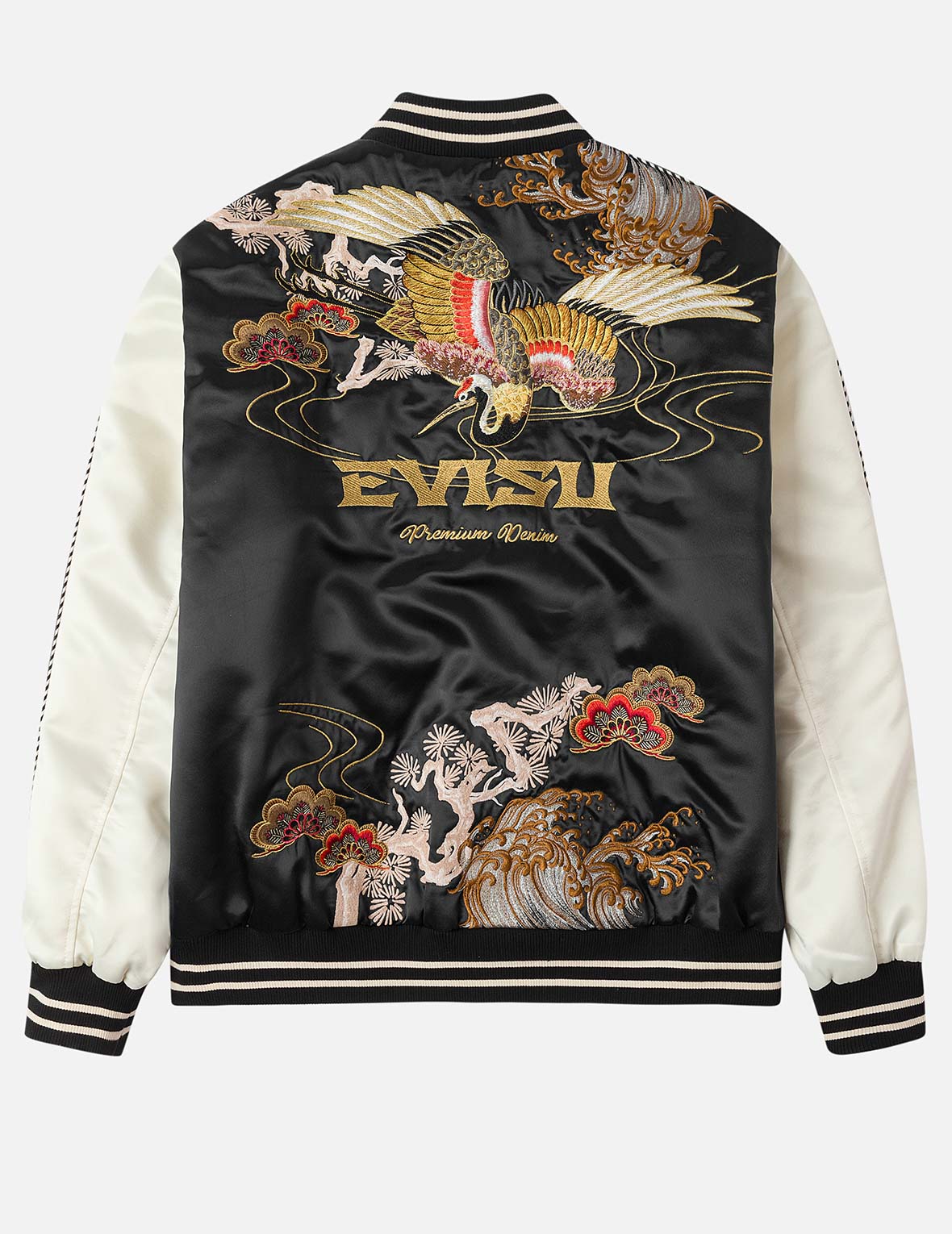 Crane Embroidery Regular Fit Souvenior Jacket