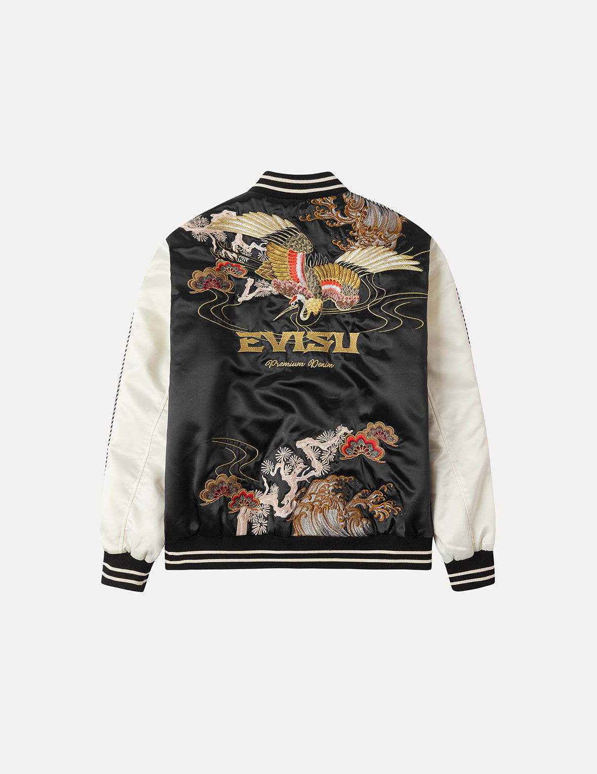 Crane Embroidery Regular Fit Souvenior Jacket