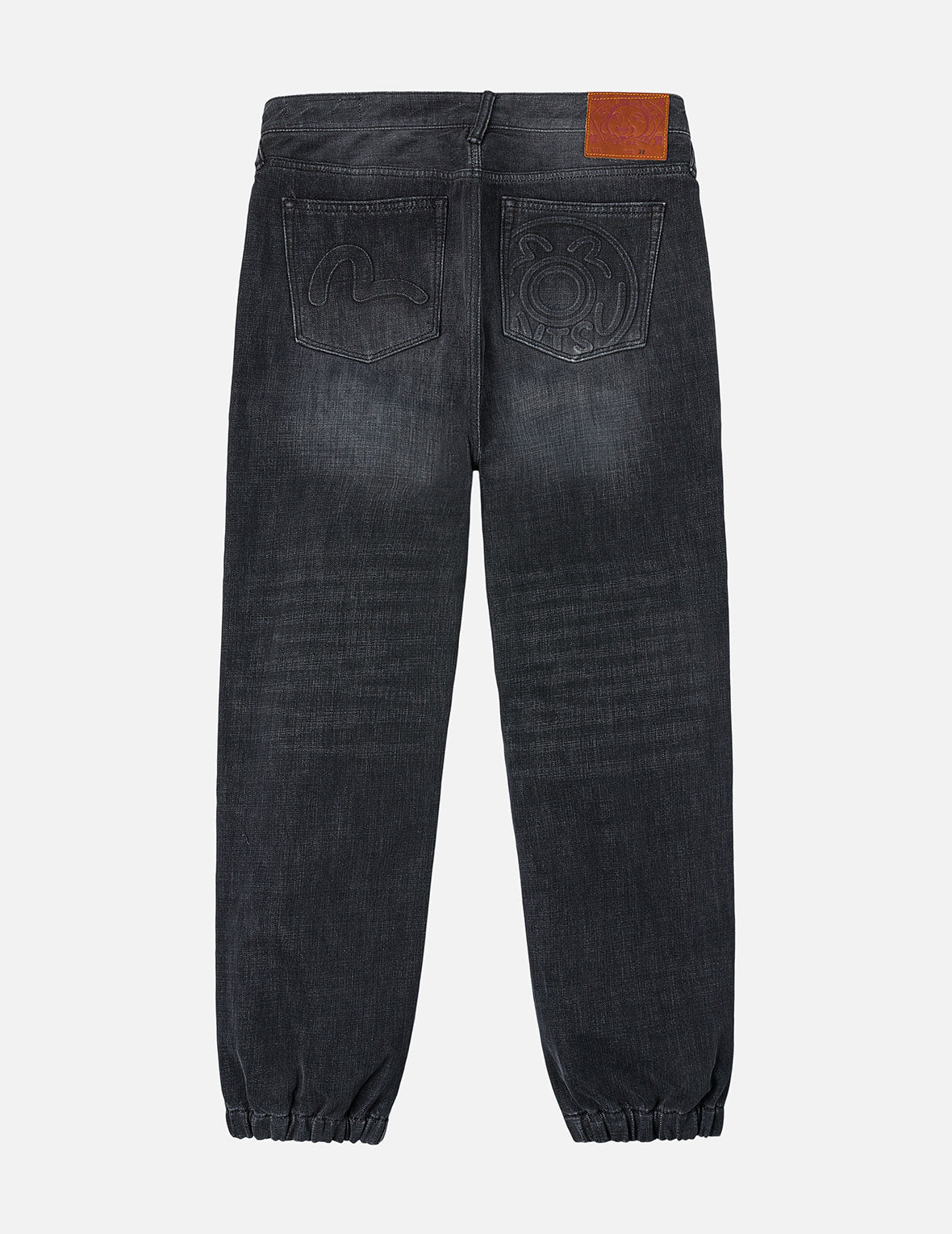 Emboss Seagull and Logo Regular Fit Denim Jogger