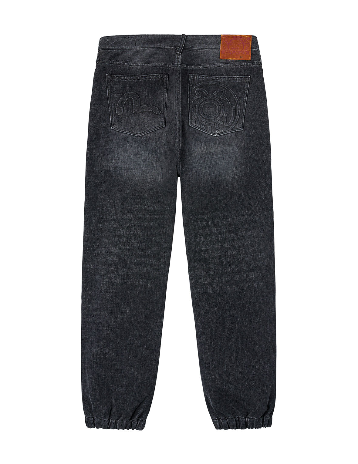 Emboss Seagull and Logo Regular Fit Denim Jogger