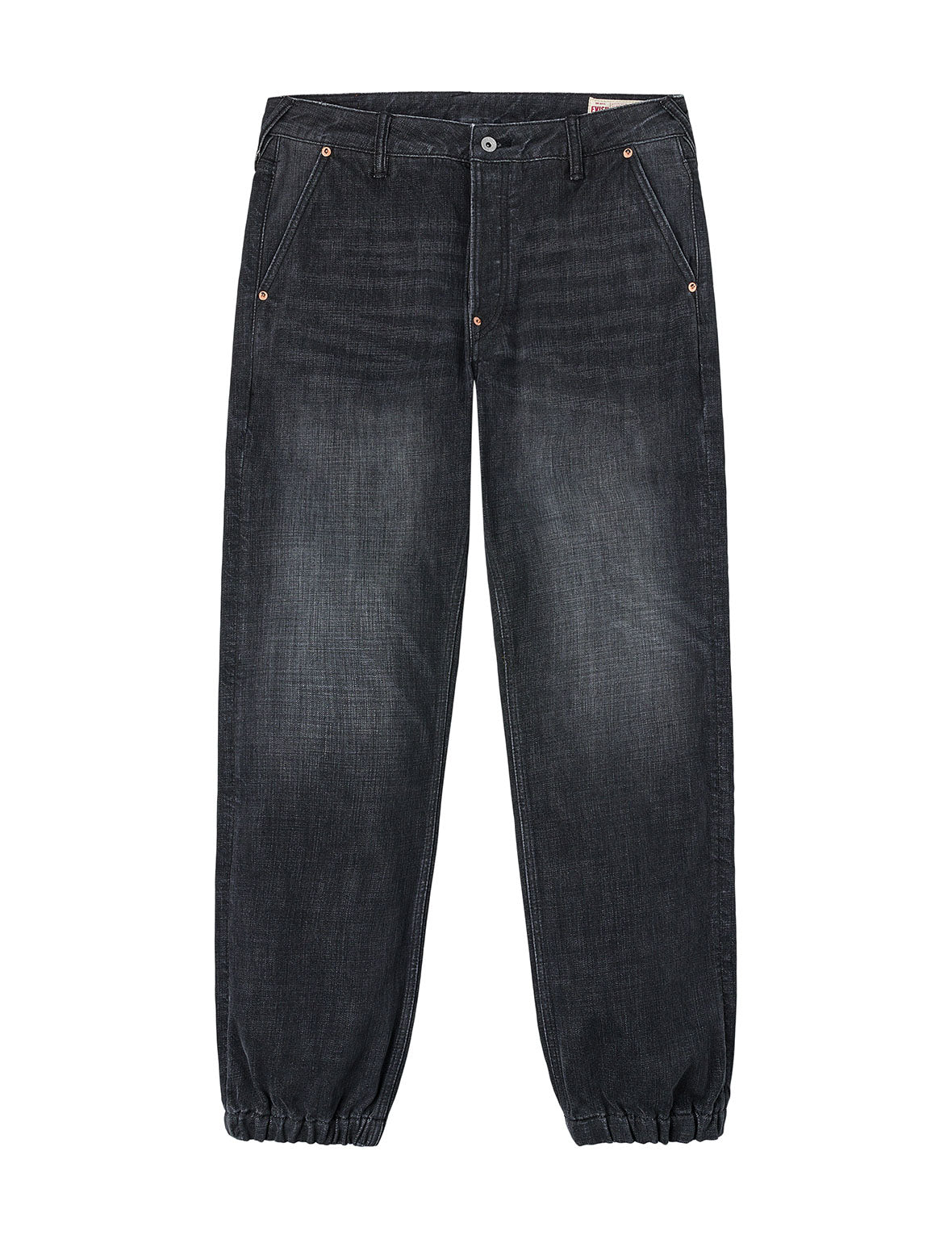Emboss Seagull and Logo Regular Fit Denim Jogger