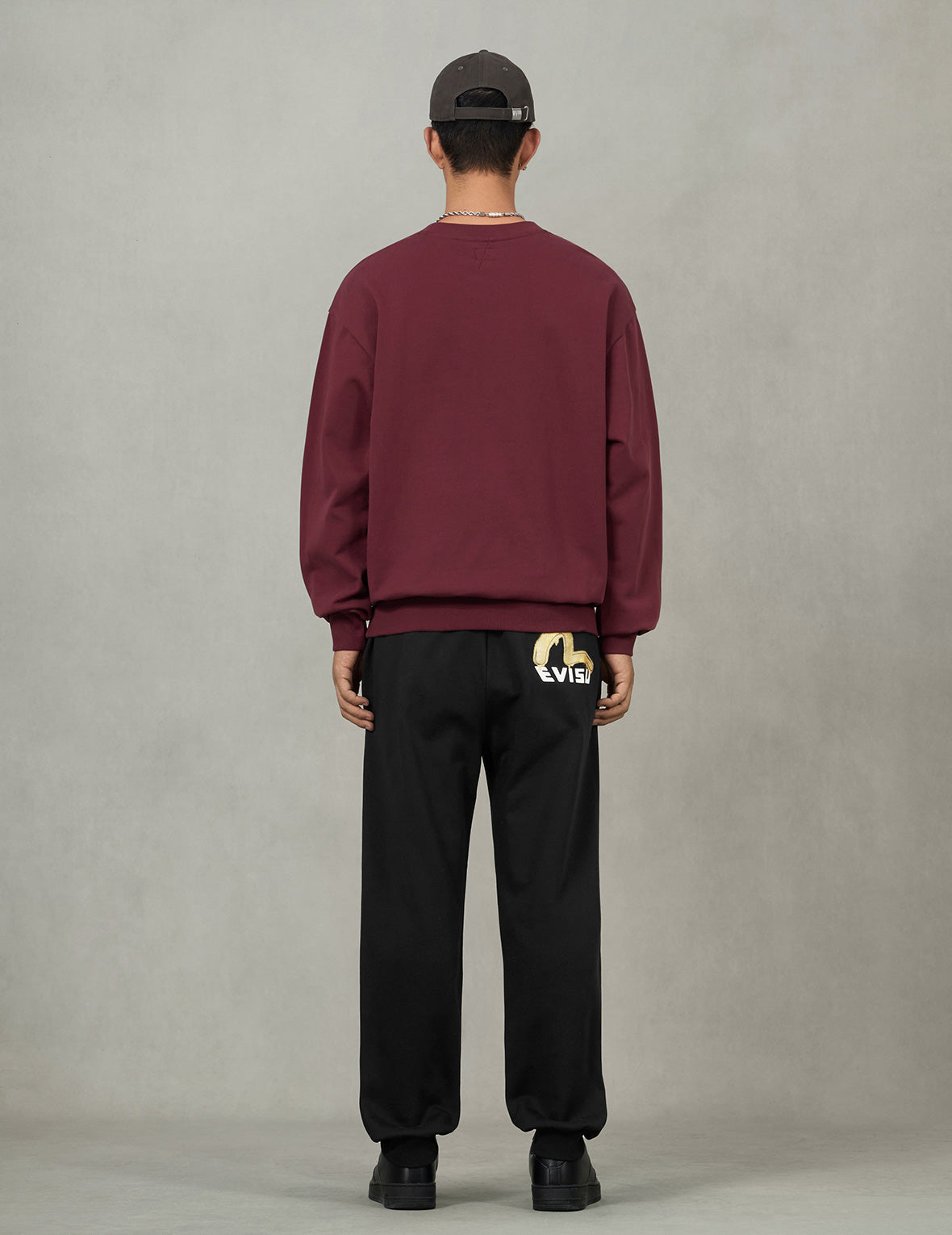 Brushstroke Seagull and Logo Print Straight Fit Sweatpants